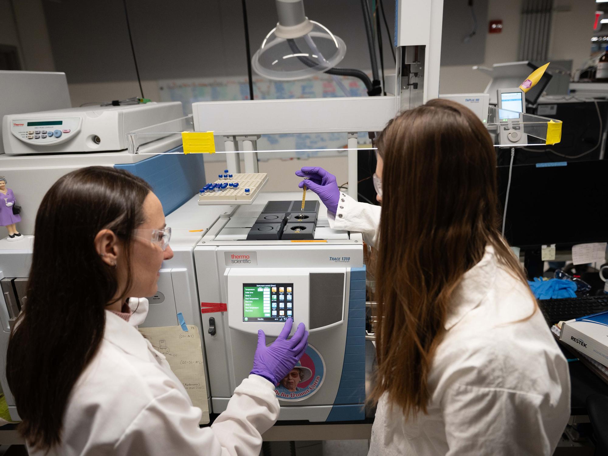 Allison Baczynski, assistant research professor of geosciences at Penn State, (left) led the study alongside Ophélie McIntosh, postdoctoral researcher in Penn State’s Department of Geosciences.
