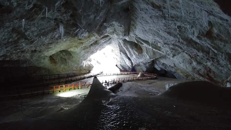 Scarisoara Ice Cave in Romania. A 5,000-year-old cave bacterium shows resistance to modern antibiotics while producing compounds that kill pathogens.