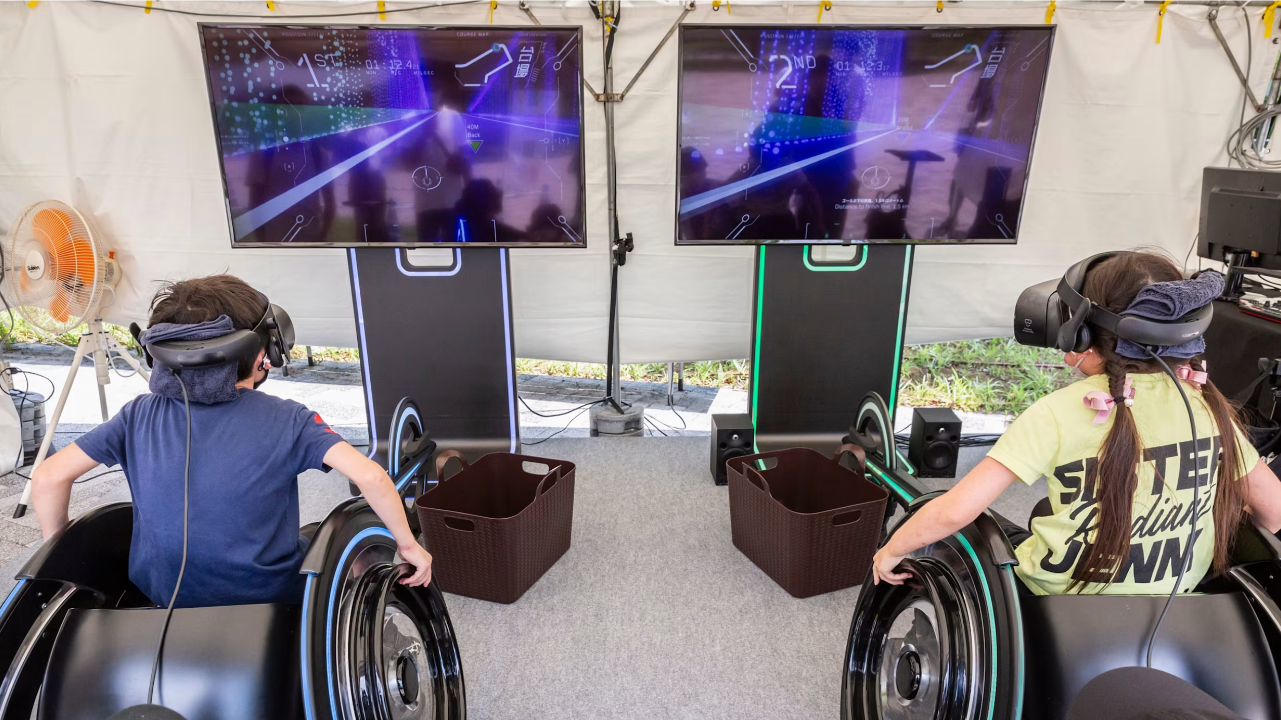 First Anniversary of Tokyo 2020. Young visitors test the Paralympic Games in virtual reality.