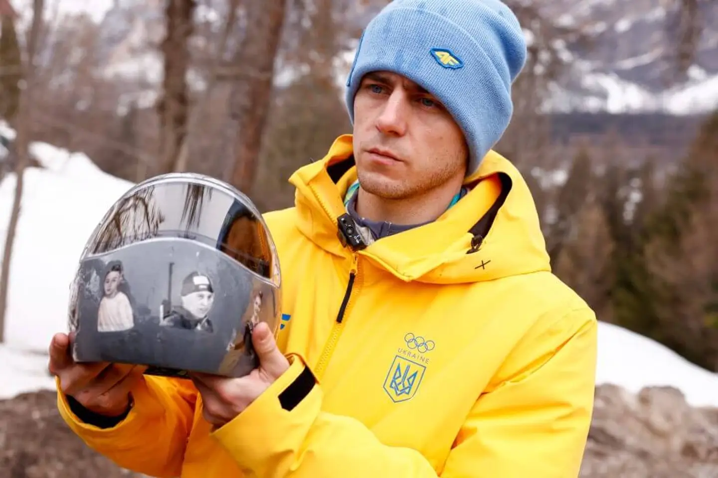 Vladyslav Heraskevych's "helmet of remembrance" was banned by the IOC. 
