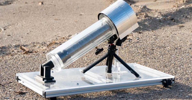 The device captures water molecules from air at night, then uses only ambient sunlight during the day to release that moisture and condense it into drinkable water.