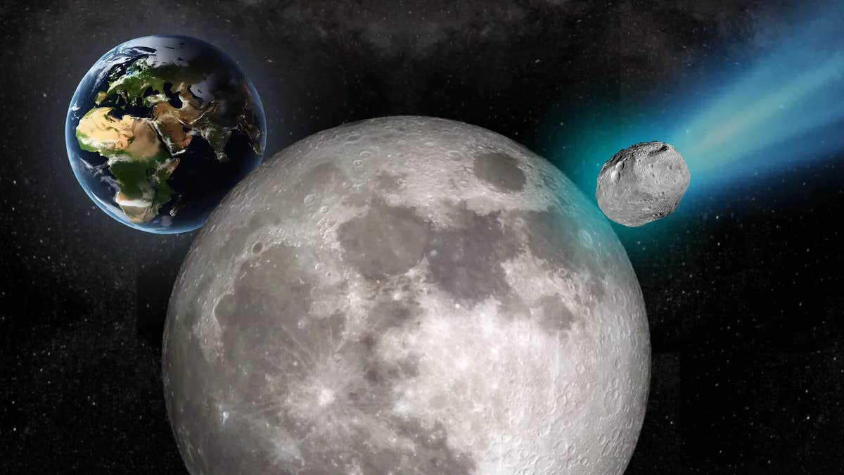 A 60-meter asteroid may hit the Moon in 2032; models predict a bright flash, moonquake, and possible meteor surge.