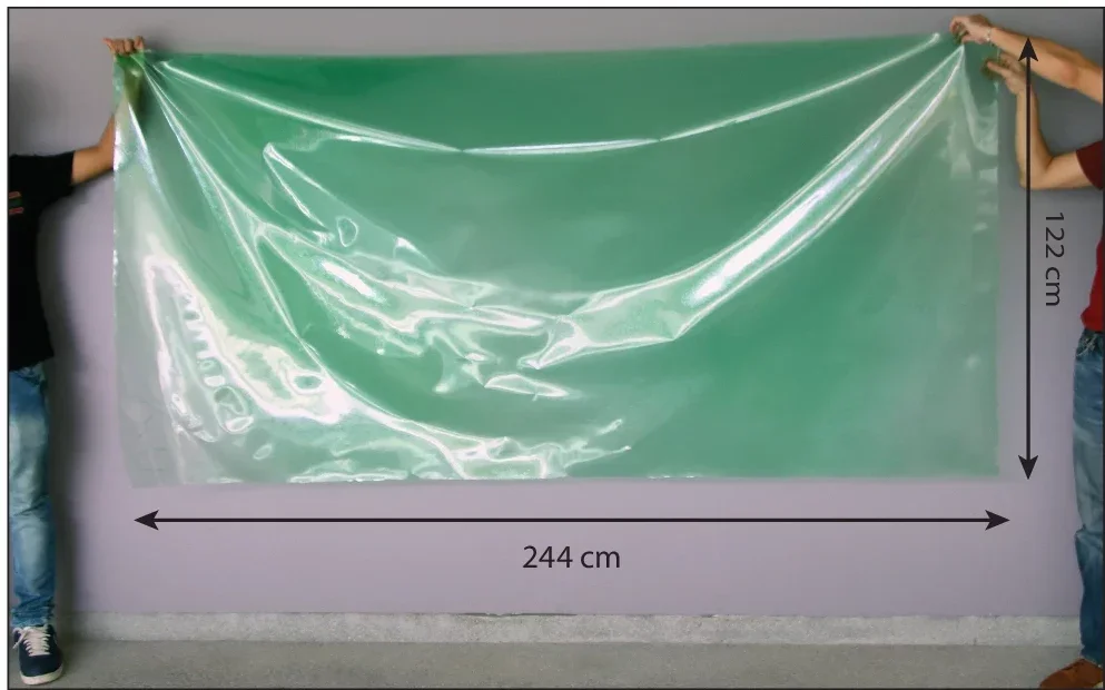 An example of a three-square-meter film made of nickel-doped chitosan used to test the process’s scalability.