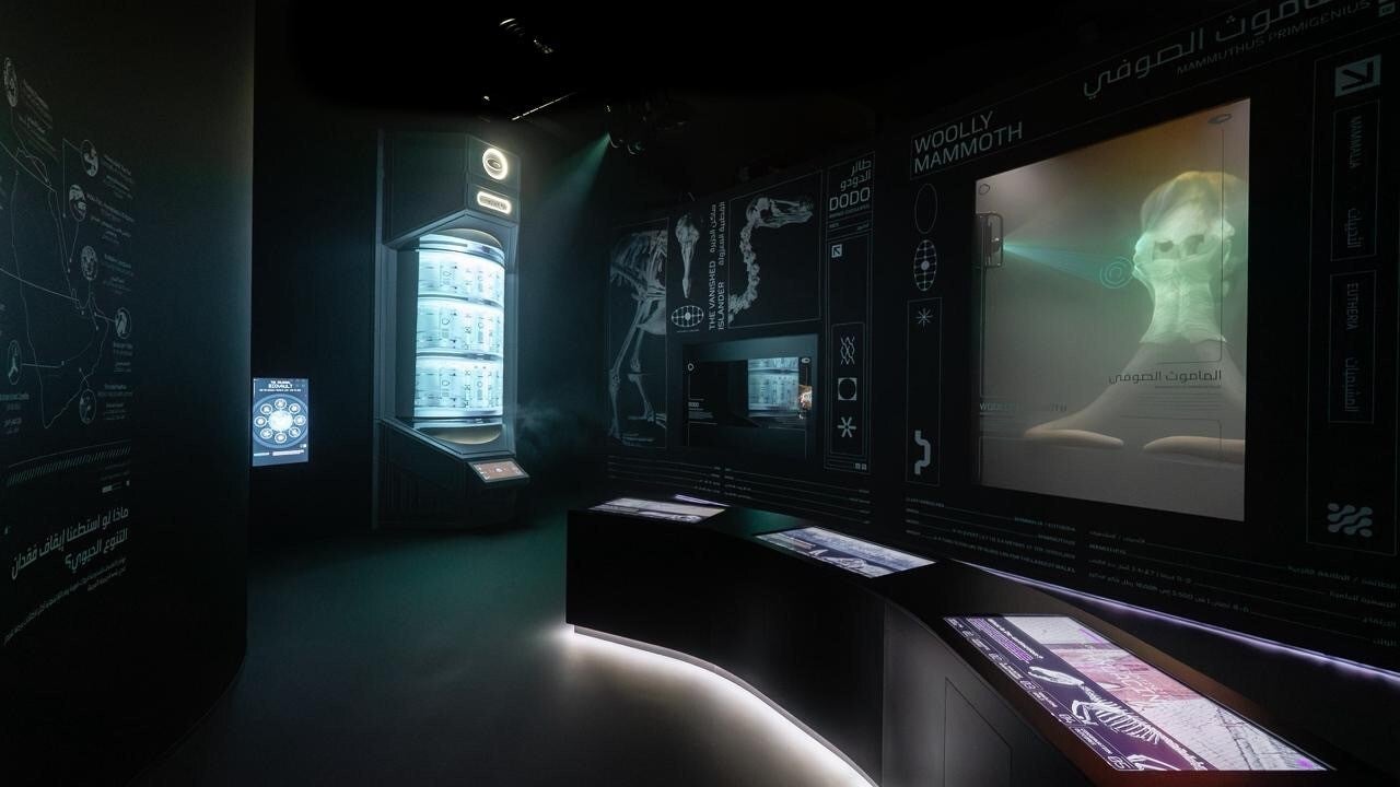 Dubai Future Foundation showcases a pop-up preview of the Colossal BioVault at the World Governments Summit in Dubai.