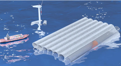 Schematic of a floating device made of SH Al tubes.