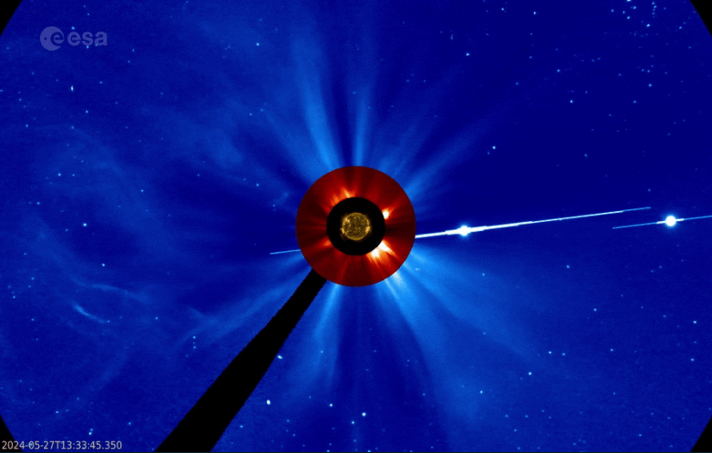 ESA orbiters watched a May 2024 solar superstorm flood Mars’ upper air with electrons and trigger spacecraft glitches.