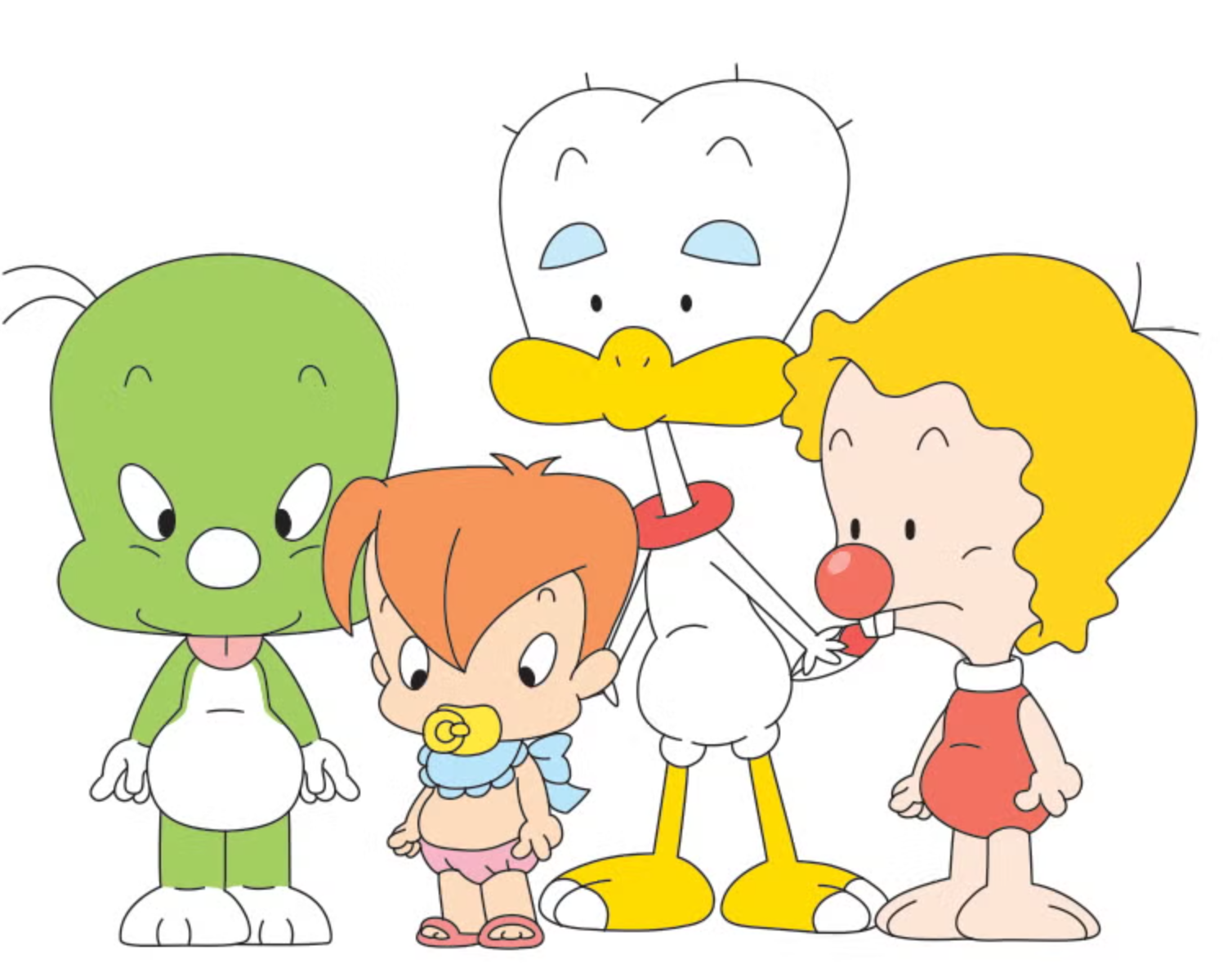 Dooly the Little Dinosaur (on left) with other characters from the popular cartoon. 