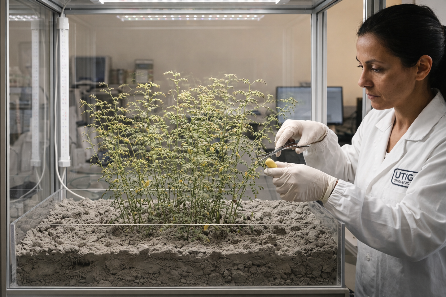 Scientists grew chickpeas in simulated moon soil, offering a possible step toward feeding future lunar astronauts.