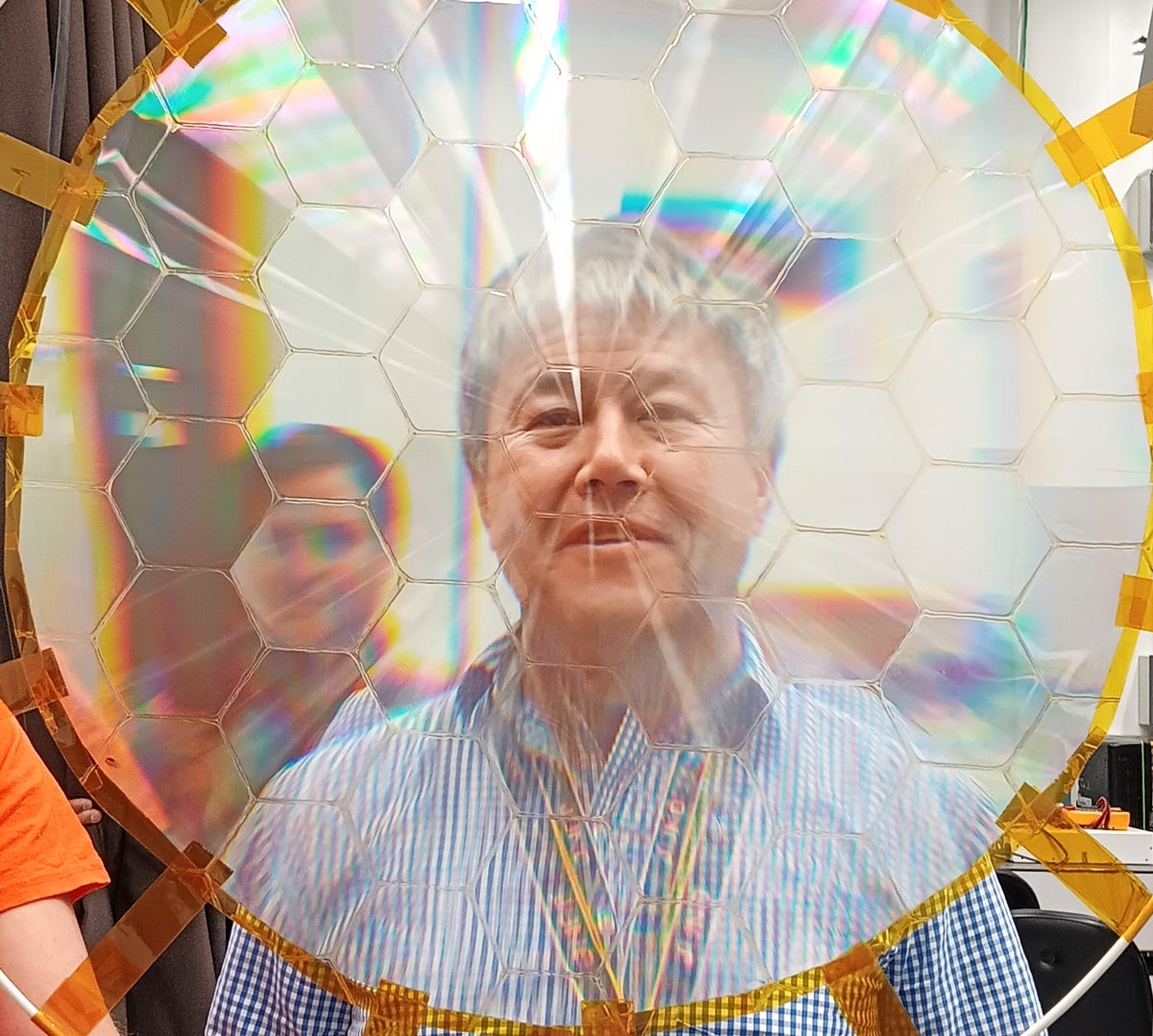 Mike Wong in 2025, imaged through a membrane-based diffractive optic developed at NASA Langley Research Center in Hampton Virginia.