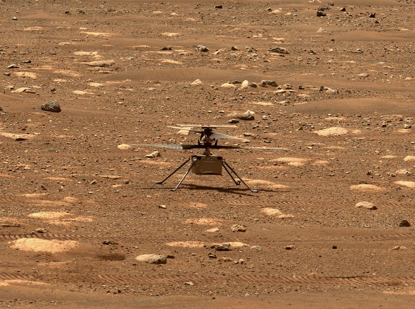 Mars Helicopter Ingenuity on Mars.