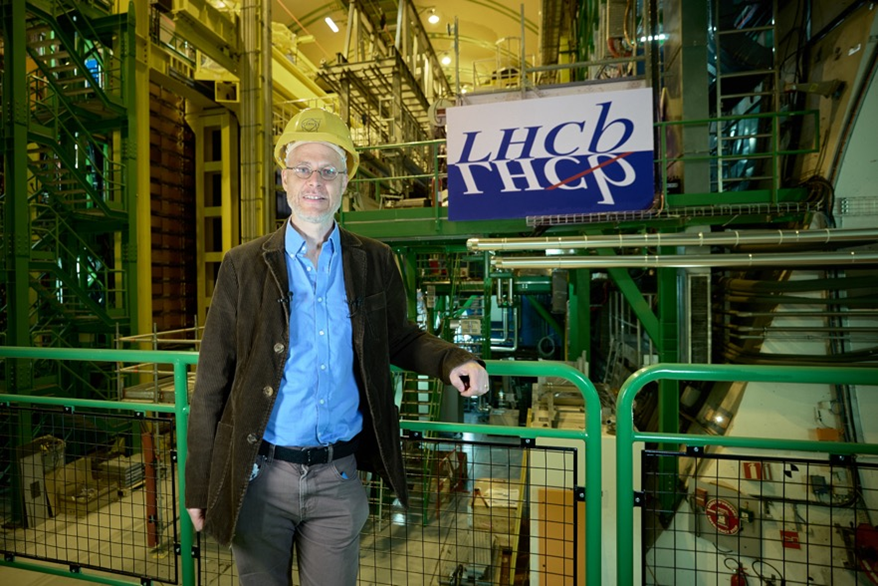 Prof Chris Parkes with the LHCb experiment.