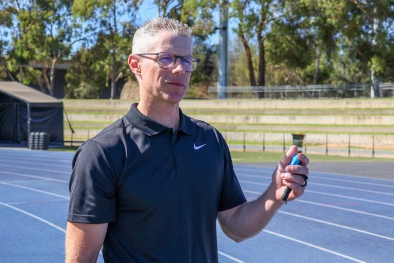 Lead author, Dr Dylan Hicks at the SA Athletics Stadium
