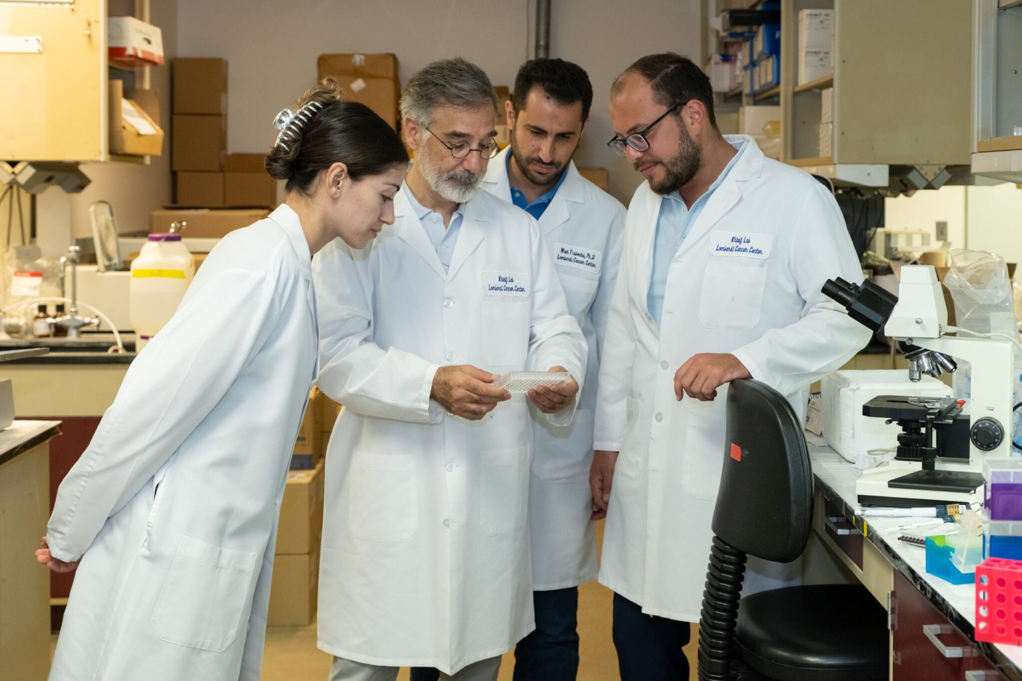 Khleif, second from left, and his team concentrate on tumor immunology and immunotherapeutics.
