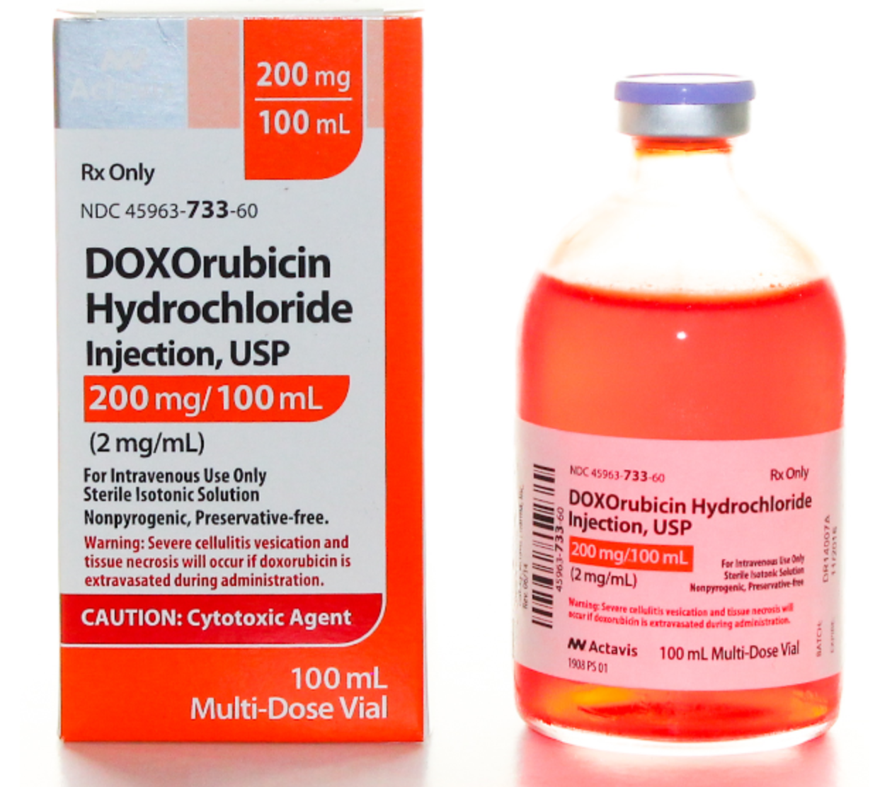 Doxorubicin, an FDA-approved chemotherapy medicine.