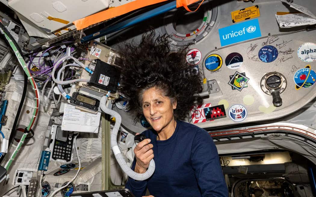 NASA astronaut and Boeing Crew Flight Test Pilot Suni Williams. Astronauts still grip objects as if gravity matters, even after months in space, a new study finds.