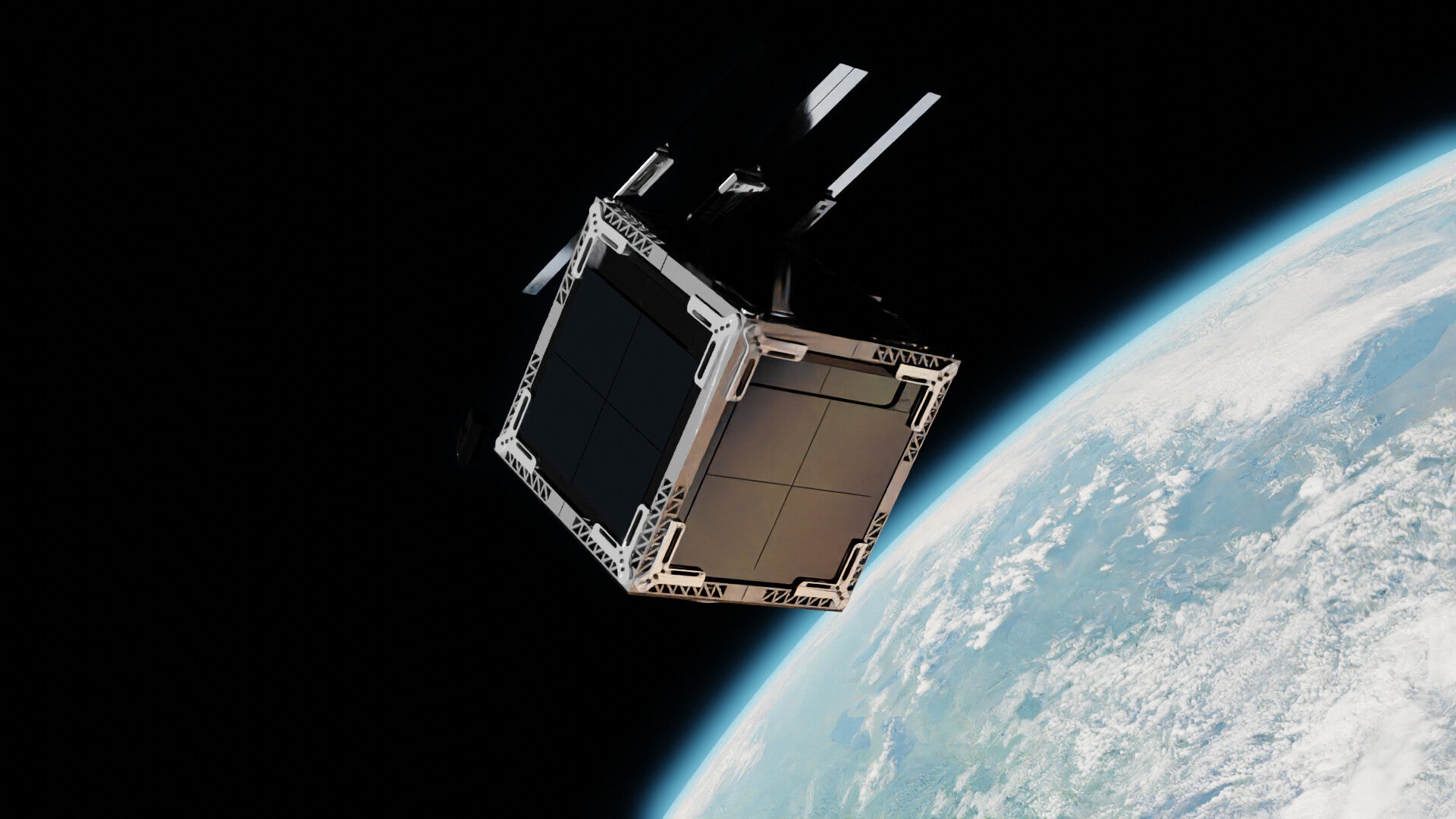 Visualization of Azaadi Sat 2 in orbit. 