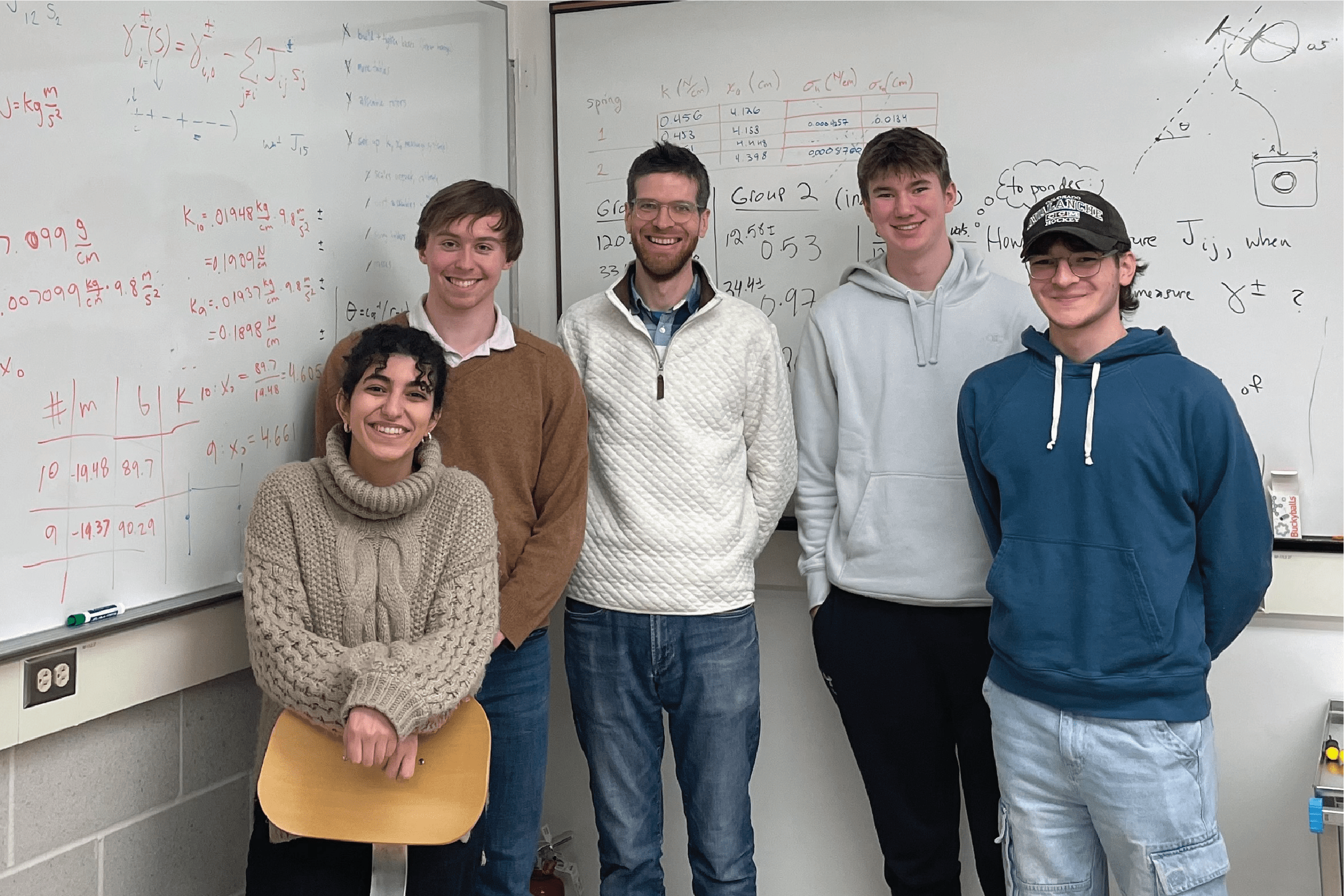 Led by Professor Paulsen (center), the St. Olaf undergraduate research team was composed of Faten Abu Al Ardat ’27, Harry Maakestad ’26, Alex Walk ’28, and Jack Feider ’26.