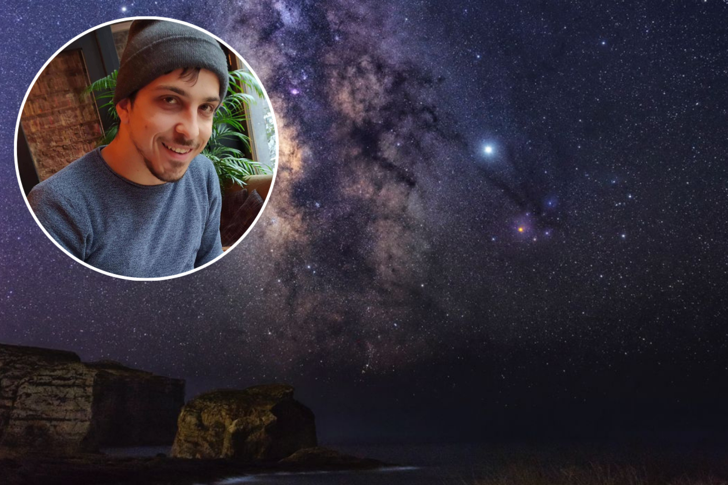 The Milky Way is a massive, spiral-shaped collection of stars, gas, and dust that houses our own solar system. Dr Karl Fiteni (inset) led the study. Photo shows the core of the Milky Way as photographed by Joseph Caruana from Dwejra Gozo