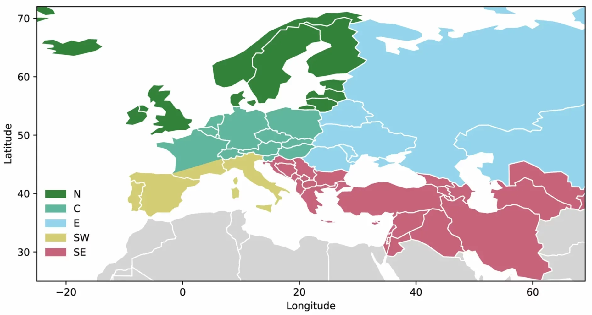 The regions from which ancient and recent human DNA samples were studied in this work. Image: Akbari A et al., “Ancient DNA reveals pervasive directional selection across West Eurasia.”