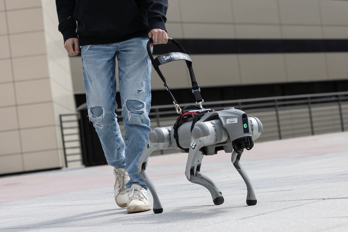 Scientists at Binghamton University have developed a robot guide dog system that communicates with the visually impaired and provides real-time feedback during travel.