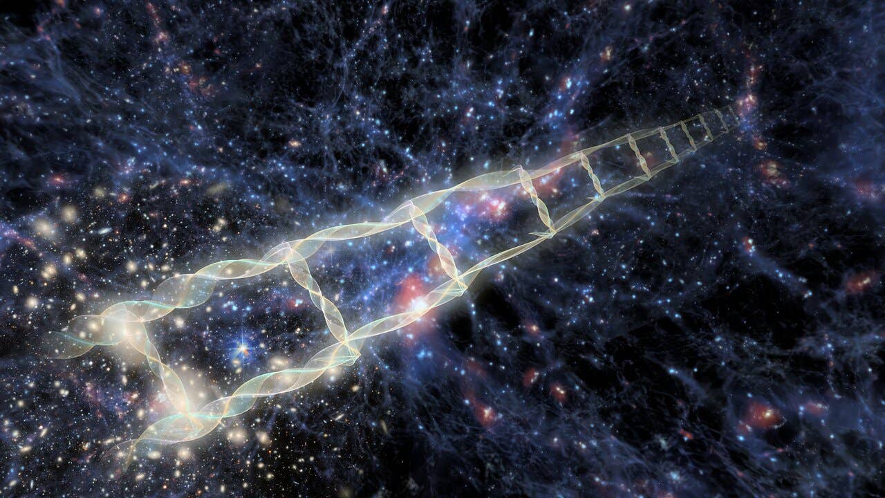 Artist’s interpretation of the cosmic distance ladder — a succession of overlapping methods used to measure distances across the Universe, where each rung of the ladder provides information that can be used to determine the distances at the next higher rung.
