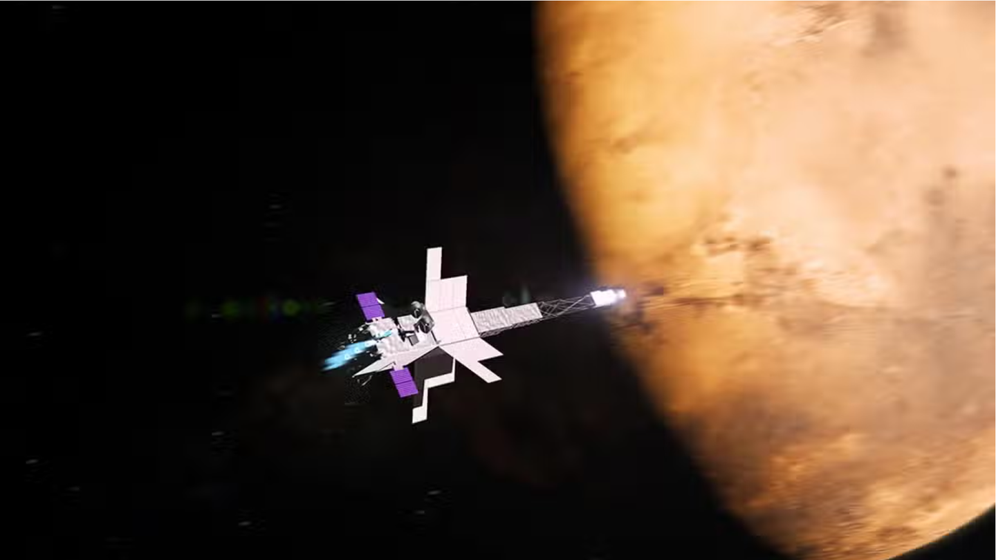 Artist’s impression of Space Reactor-1 Freedom, the nuclear-powered spaceship NASA says it is sending to Mars.