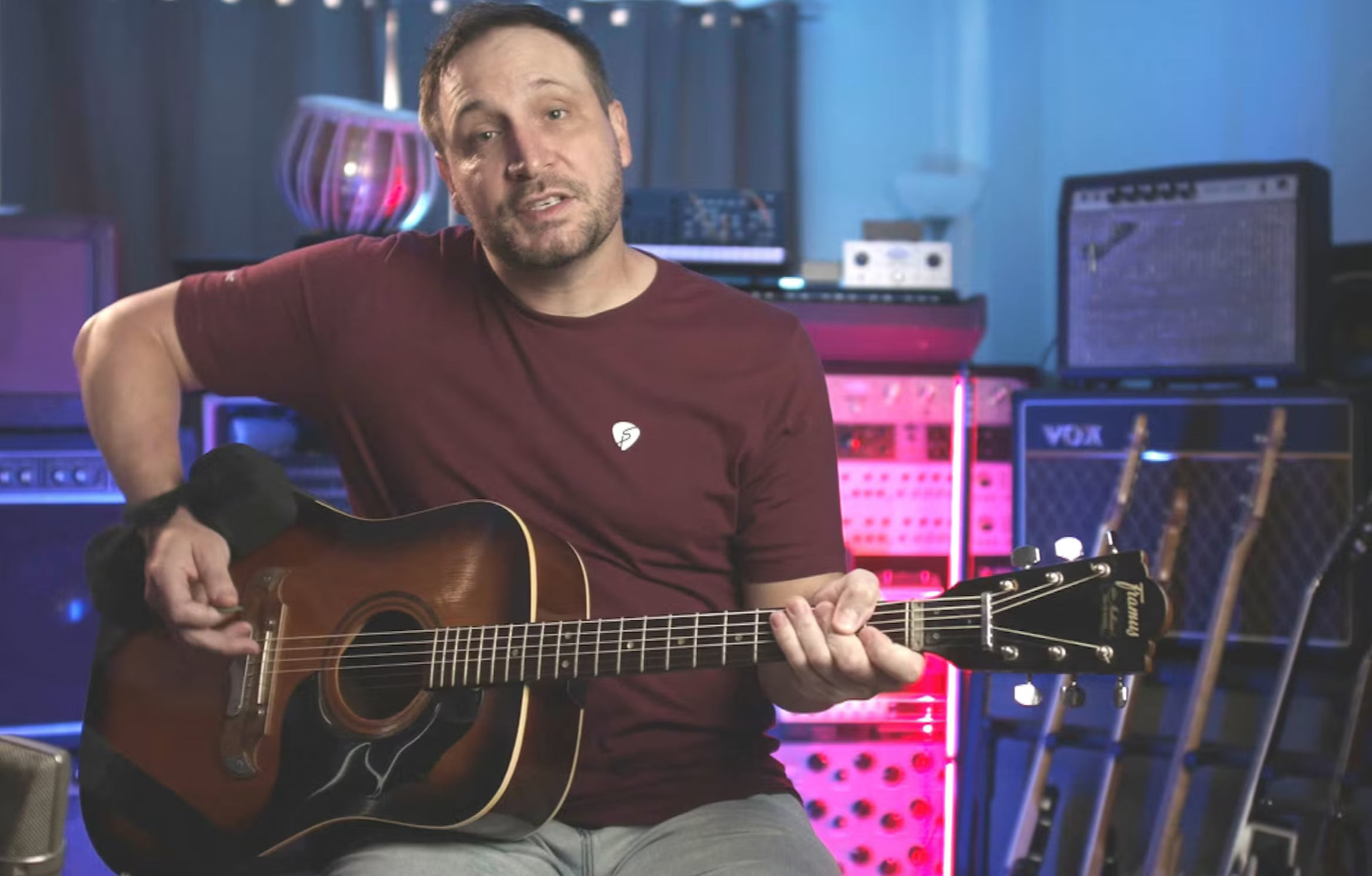James Lenger, a guitar teacher in Michigan, created the Strum Perfect method to help people with Parkinson's disease play guitar.