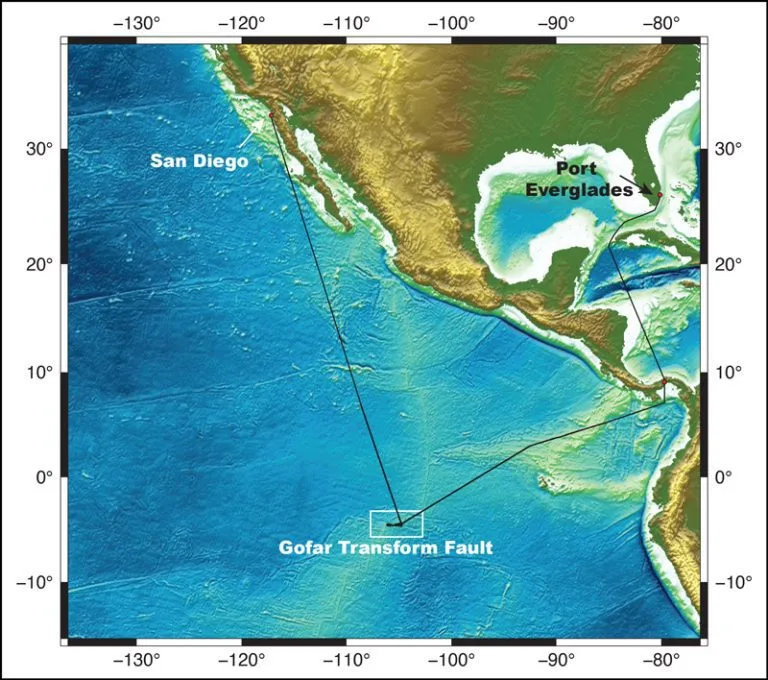 About 1,000 miles west of Ecuador, the Gofar transform fault has produced magnitude 6 earthquakes every five to six years.