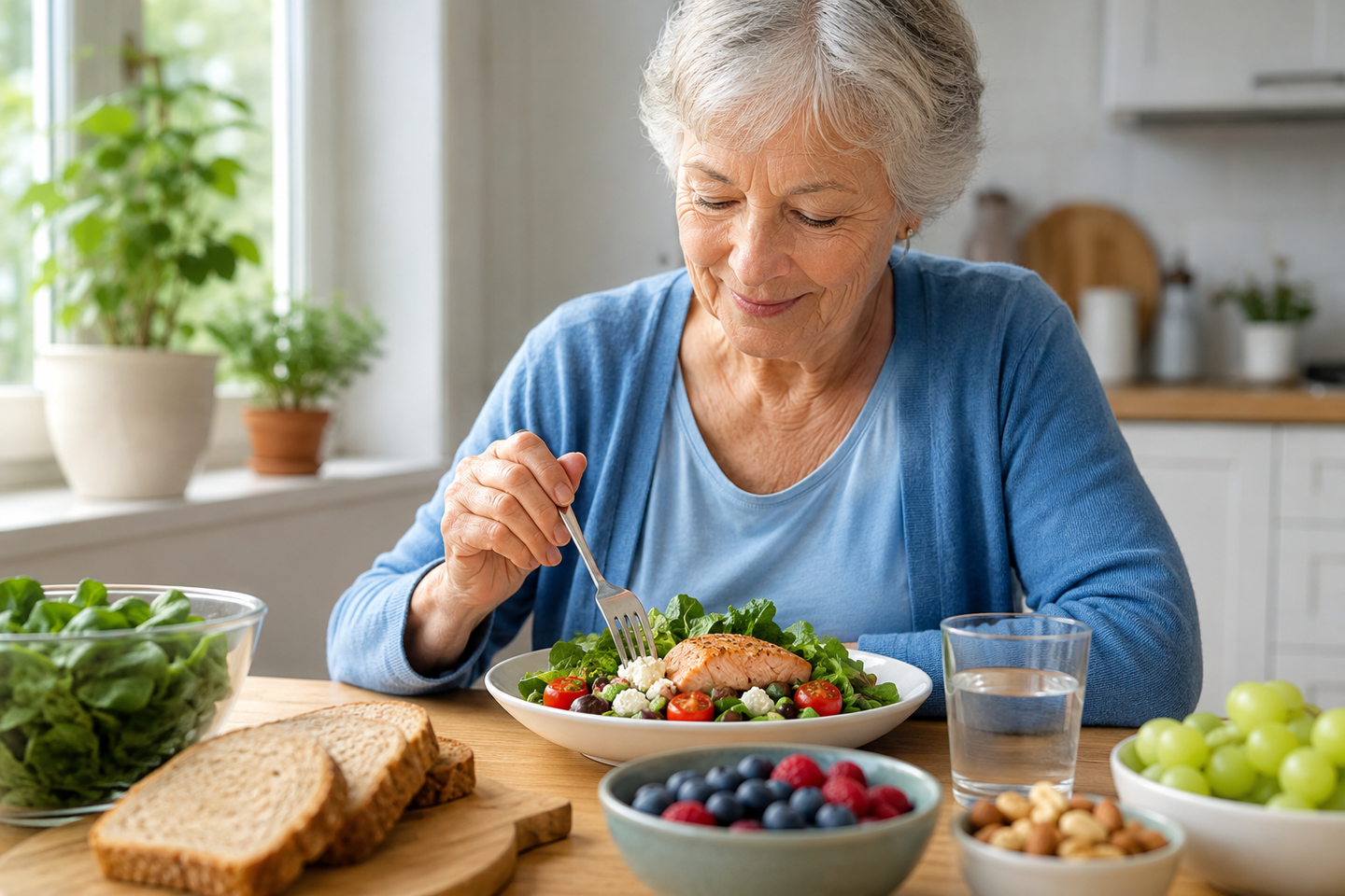 Researchers at Karolinska Institutet found that healthy eating patterns slowed chronic disease accumulation in older adults over 15 years.