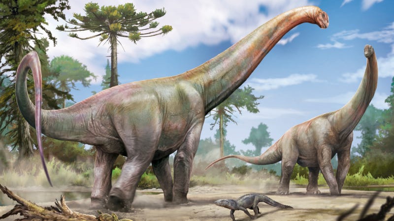 Artistic reconstruction of the new dinosaur from Maranhão state. It was 20 meters long and had a European relative.