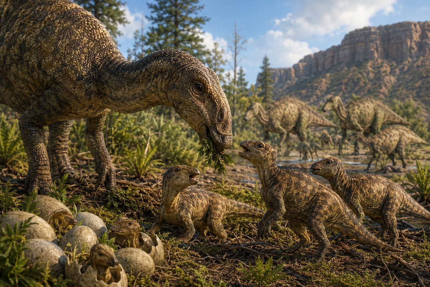 A new fossil study suggests baby duck-billed dinosaurs ate softer, richer foods than adults, hinting at bird-like parenting.