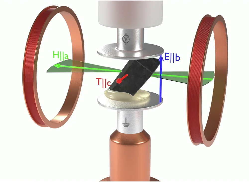 Experimental setup of the spherical neutron polarimetry experiment.