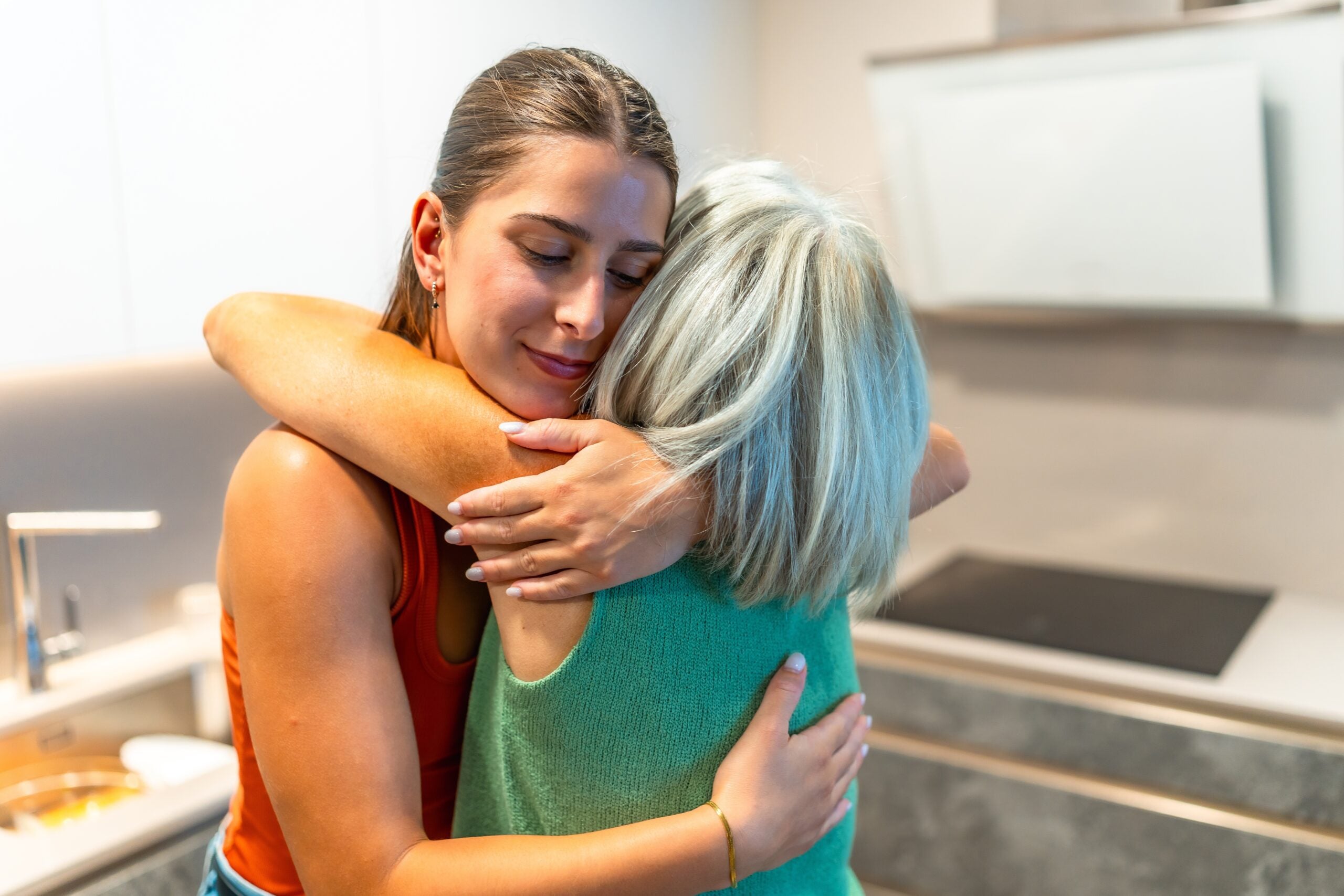 Humans are known to release oxytocin during hugging.