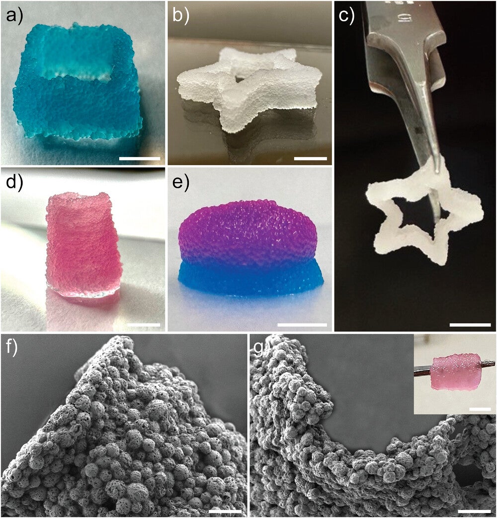 3D printed structures using µInk.