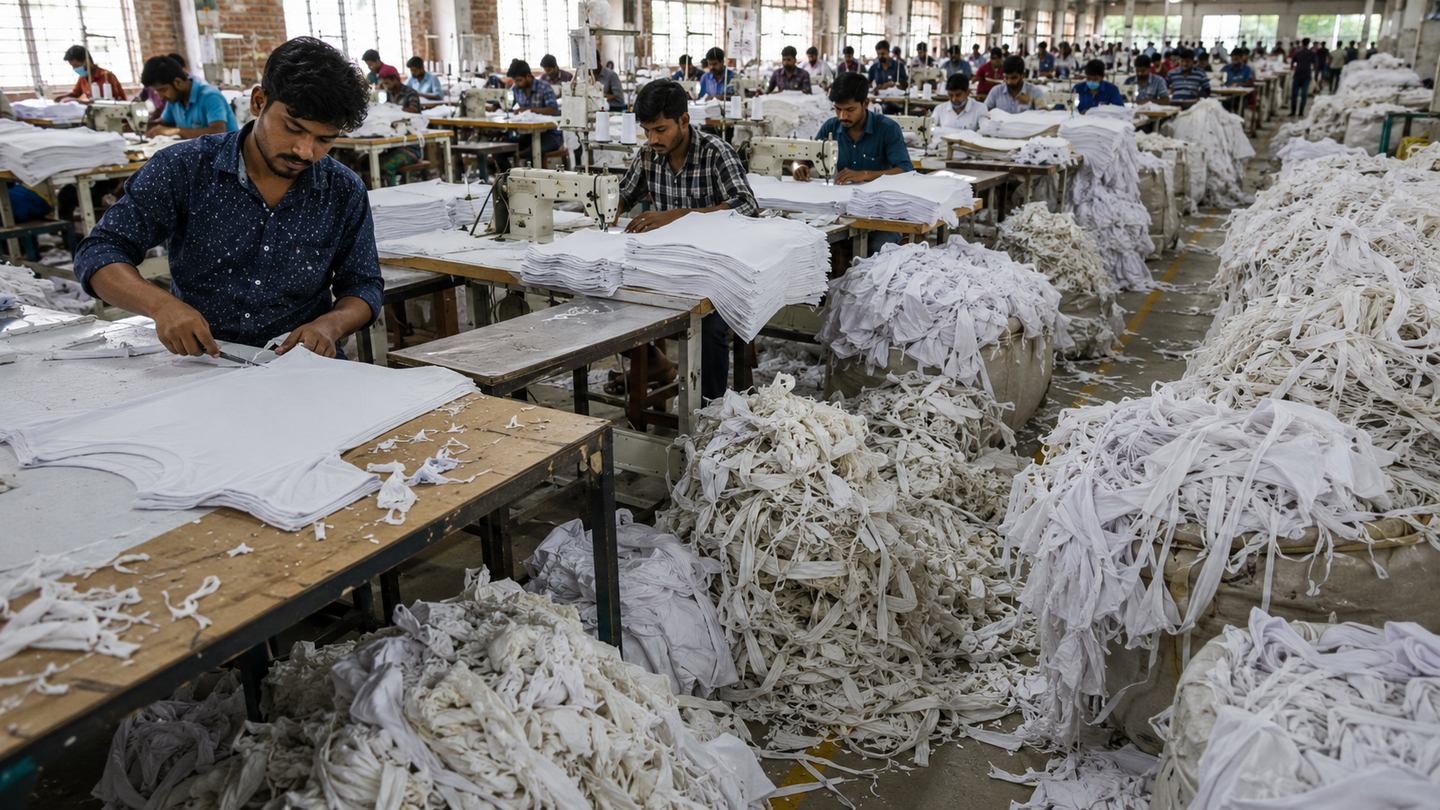 Study finds 44% of cotton T-shirt fiber is lost during production, limiting how much material can actually be recycled.