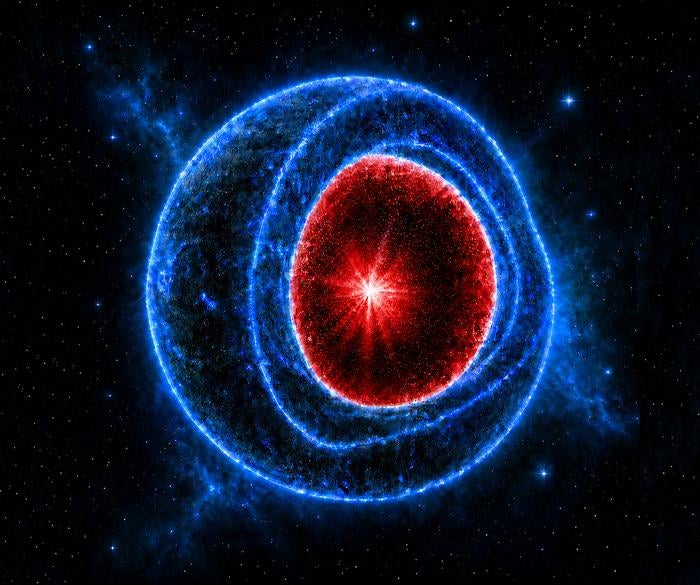 An expanding mini universe could counterbalance the collapsing matter of a star, thereby creating a stable gravastar.
