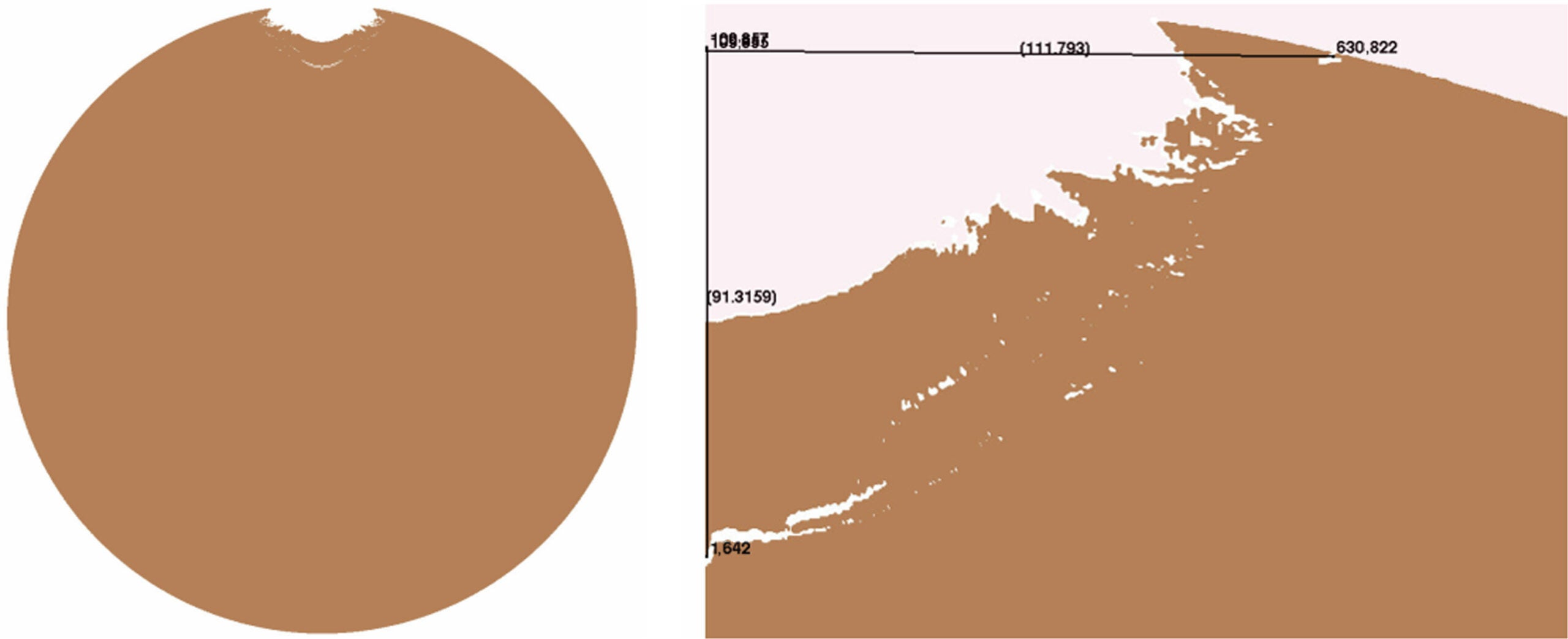 The destructive morphology of a 1-km-diameter asteroid under 3 million tons of TNT equivalent detonation conditions at a depth of 5 m.