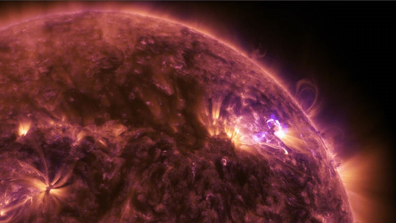A NASA Solar Dynamics Observatory video of a mid-level solar flare. The flare caused some radio blackouts on Earth, but bigger space weather incidents can cause major disruptions, something a Boston University researcher has a plan to mitigate. 