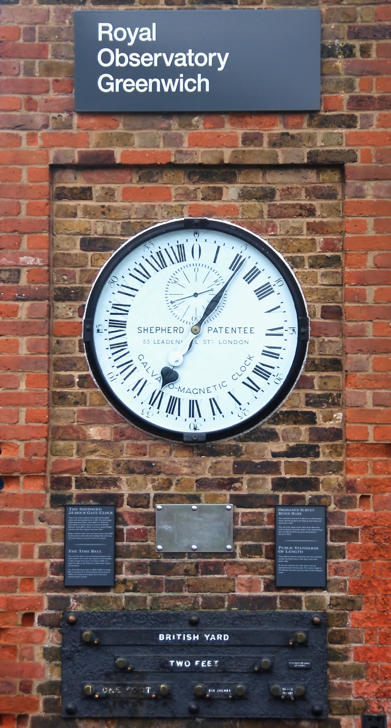 Shepherd gate clock at the Royal Observatory, Greenwich, UK.