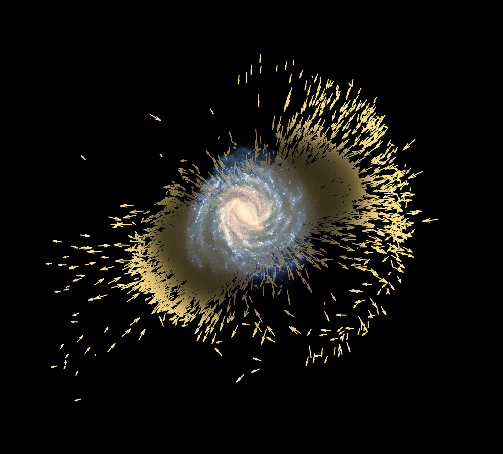 Artist’s impression of debris of the Gaia-Enceladus galaxy.