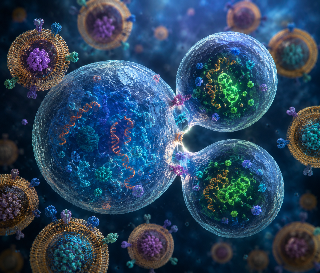 SpudCell, built from nonliving components, grew, copied genes, divided and competed across generations in a major synthetic biology advance.