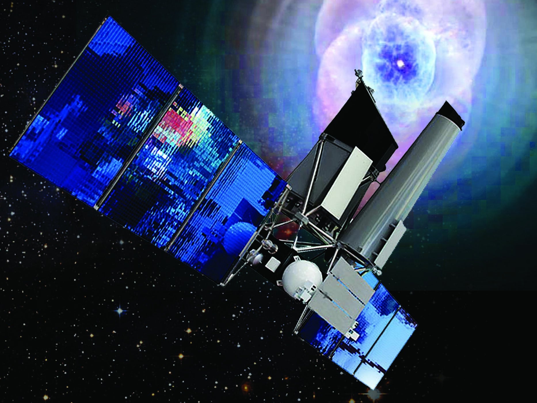 【原画 18×18cm】Celestial Boundary：光、空と宇宙と A cosmic gateway near Earth may connect us to other distant worlds