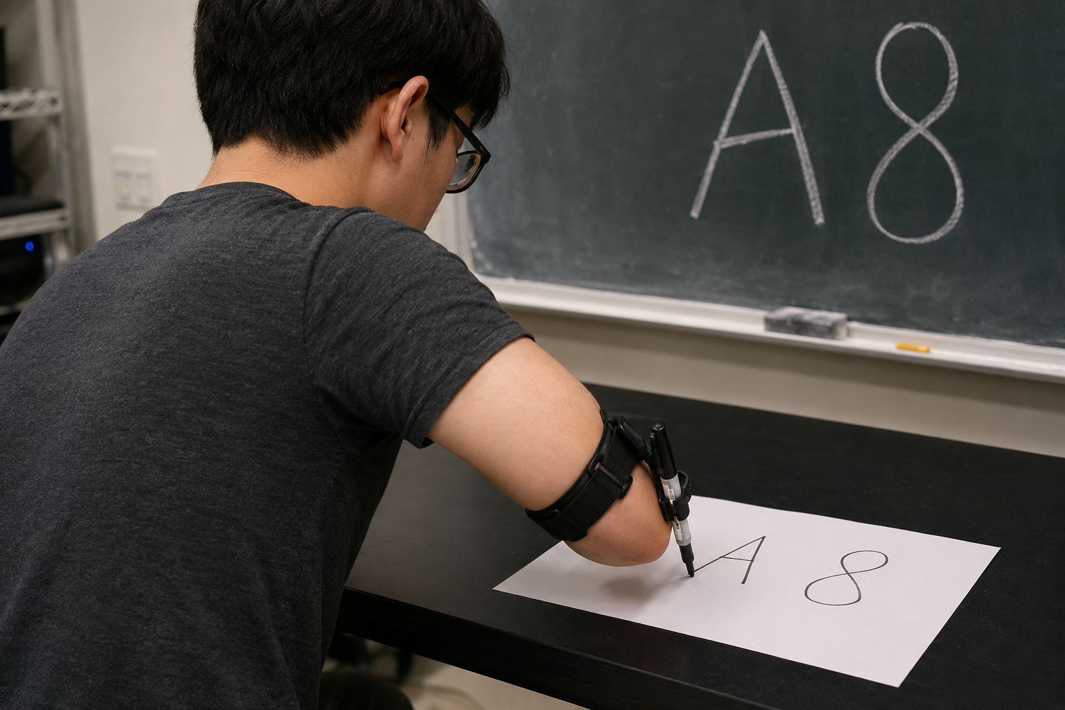 After practice, elbow writing on either side became better than untrained writing with the nondominant hand.