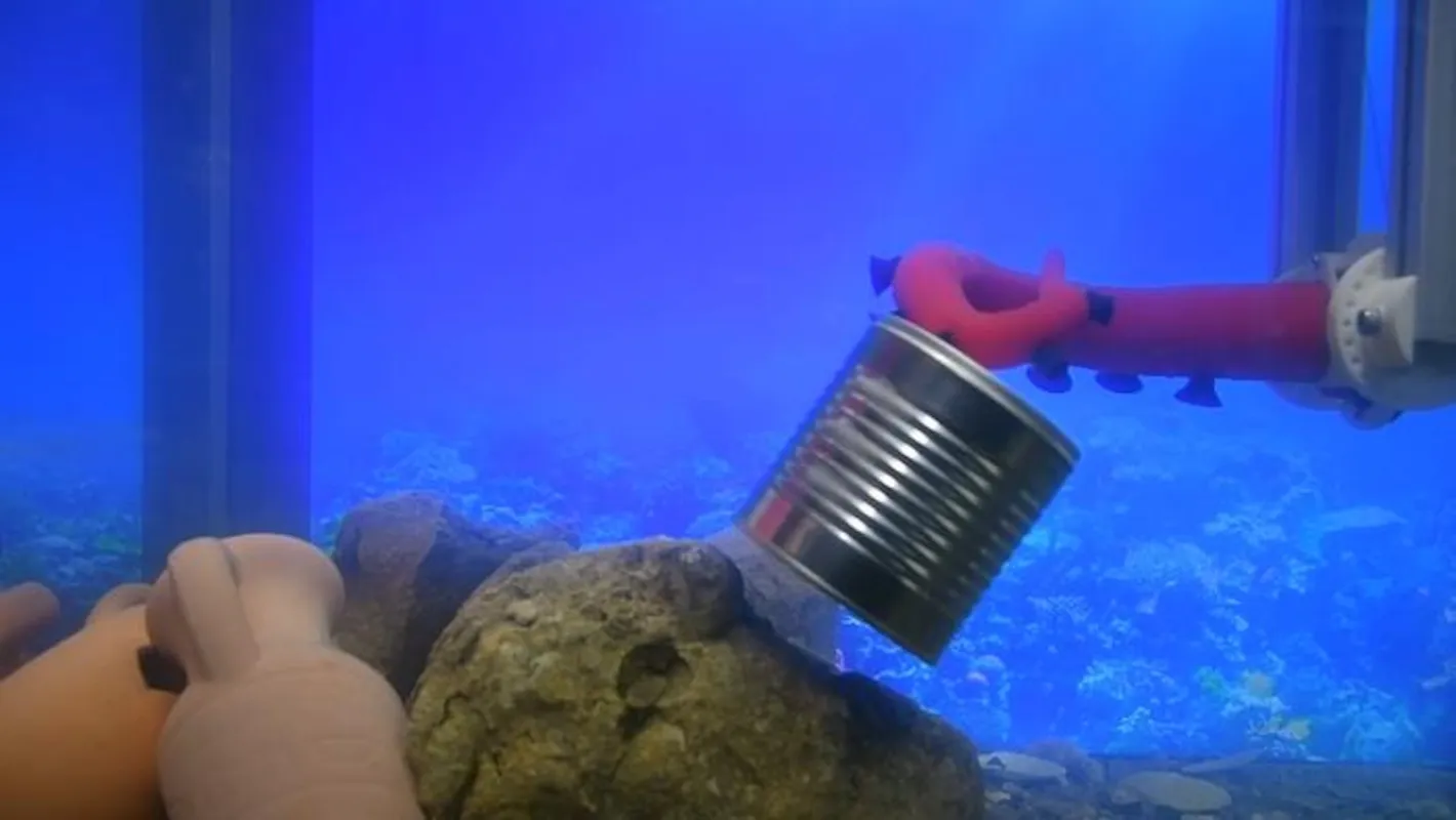 An octopus-inspired soft robotic arm that is capable of sensing contact, estimating the intensity and direction of the applied force, and grasping objects autonomously, even in complex environments such as underwater settings. Developed by Barbara Mazzolai's group at the Italian Institute of Technology in Italy.