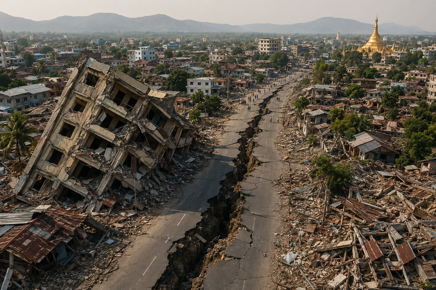 Satellite data show Myanmar’s 2025 quake ripped 500 kilometers along the Sagaing Fault with shallow slip and supershear signs.
