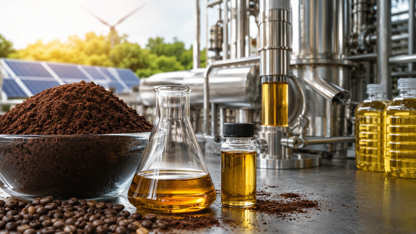 Coffee grounds biodiesel could become cleaner and more efficient through a one-hour oil extraction process that preserves useful biomass.