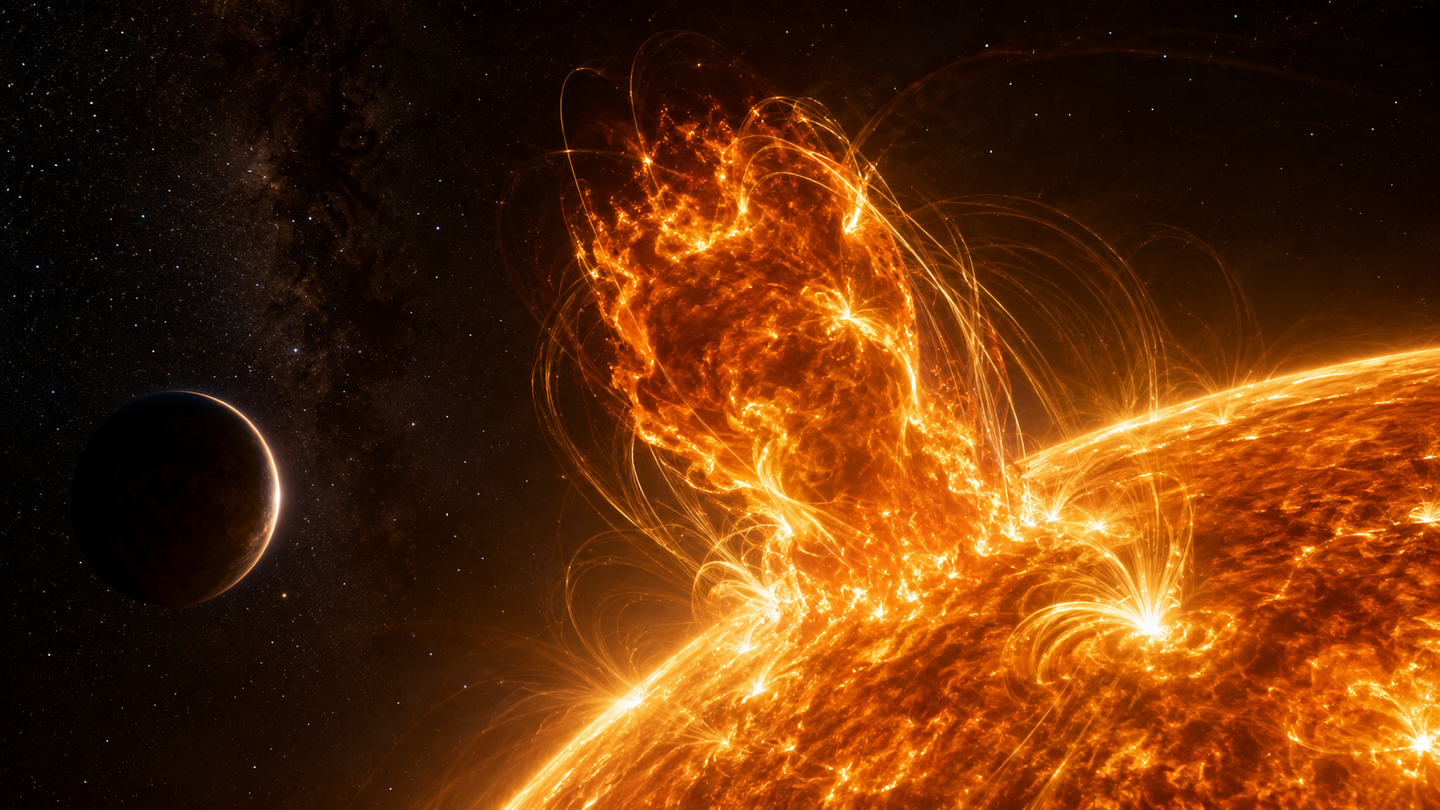Experiments show strong stellar magnetic fields can stop coronal mass ejections, helping explain why astronomers rarely detect them.