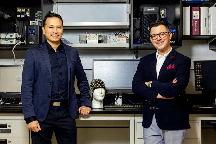 Arsenio Paez, right, with Thanh Dang-vu: “Alzheimer’s is a very long process, so this gives us a better picture of how conditions can change over time and we might intervene at different stages of the disorder.” 