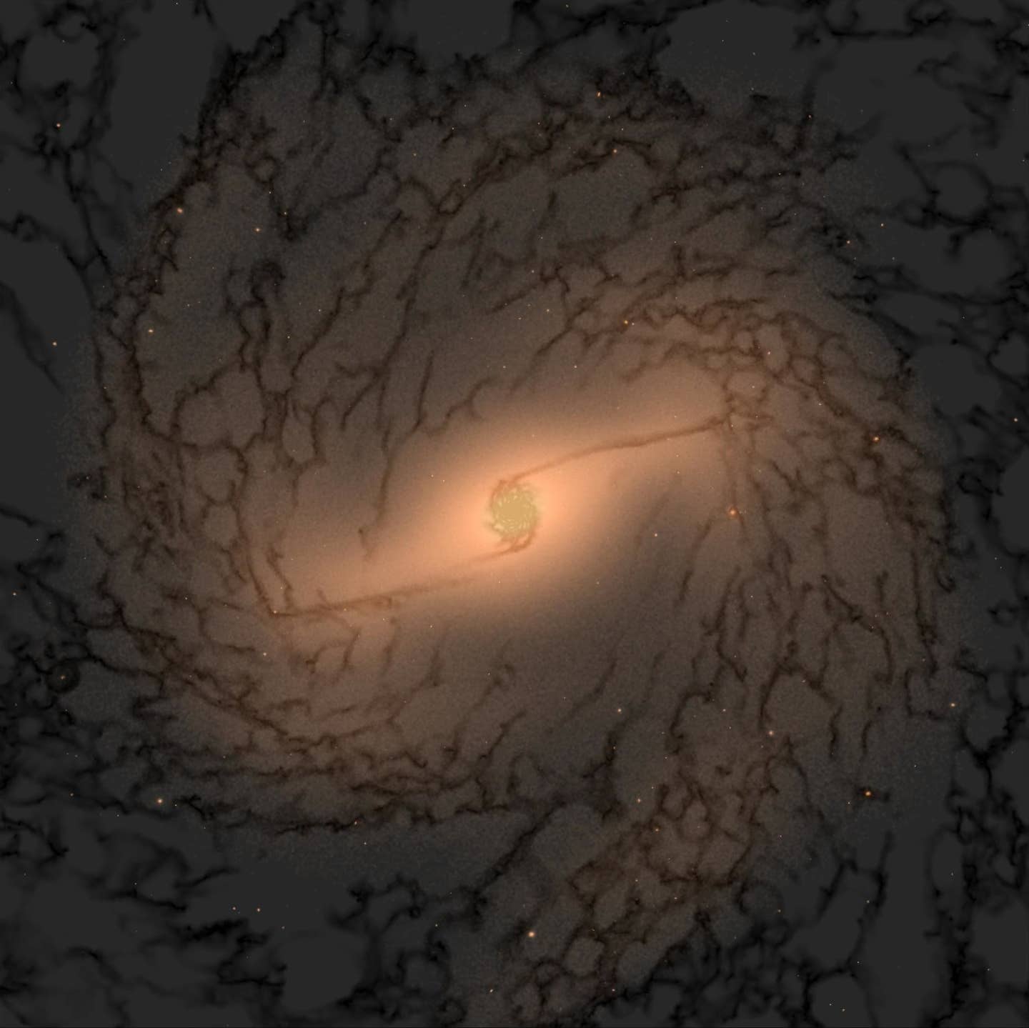 Face-on projections of the stacked surface density distribution of stars and gas in the X-Y plane.