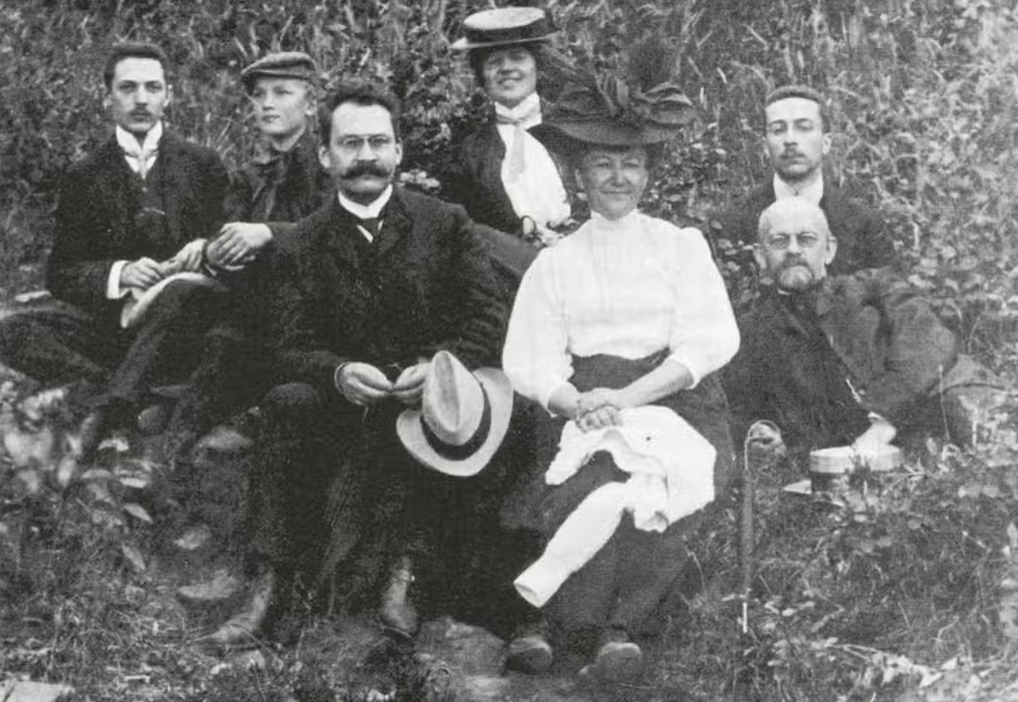 Hermann Minkowski (front left), the mathematician who introduced the concept of four-dimensional spacetime, transformed how scientists understand space, time, and Einstein's theory of relativity.